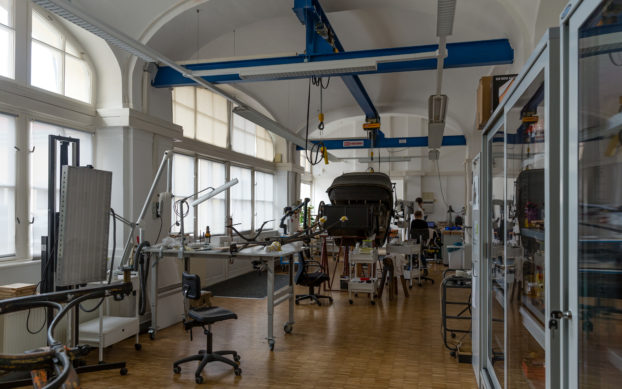 The conservation studio at the Imperial Carriage Museum