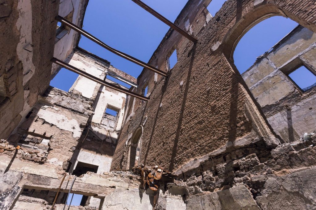 Interior damage after the fire at Musea Nacional